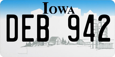 IA license plate DEB942