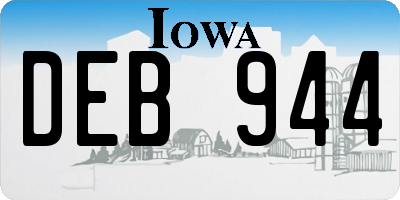 IA license plate DEB944