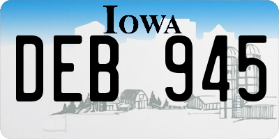 IA license plate DEB945