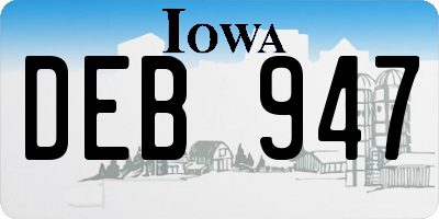 IA license plate DEB947