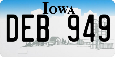 IA license plate DEB949