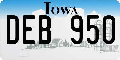 IA license plate DEB950