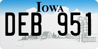 IA license plate DEB951