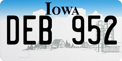 IA license plate DEB952