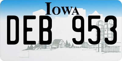 IA license plate DEB953