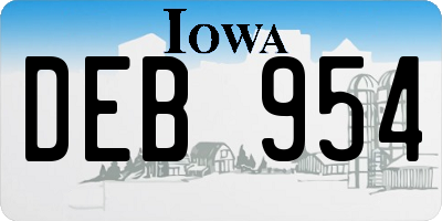 IA license plate DEB954