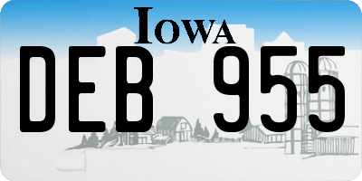 IA license plate DEB955