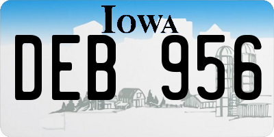 IA license plate DEB956