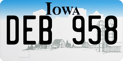 IA license plate DEB958