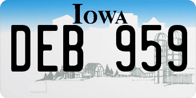 IA license plate DEB959