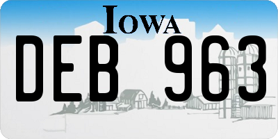 IA license plate DEB963