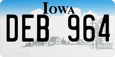 IA license plate DEB964