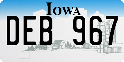 IA license plate DEB967