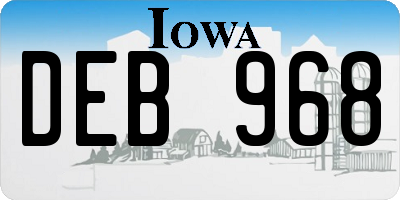 IA license plate DEB968