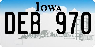 IA license plate DEB970