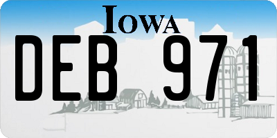 IA license plate DEB971