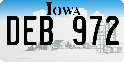 IA license plate DEB972