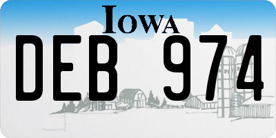 IA license plate DEB974