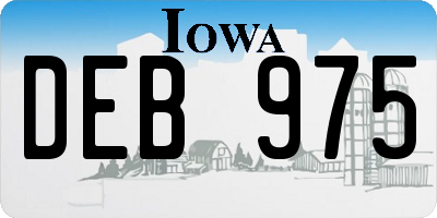 IA license plate DEB975