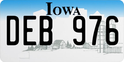 IA license plate DEB976