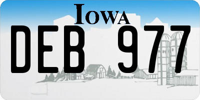 IA license plate DEB977