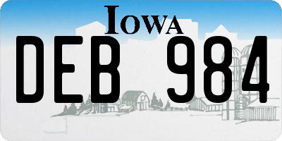 IA license plate DEB984