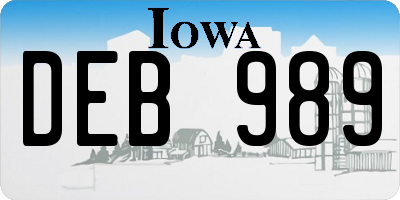 IA license plate DEB989