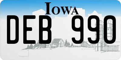 IA license plate DEB990