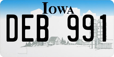 IA license plate DEB991