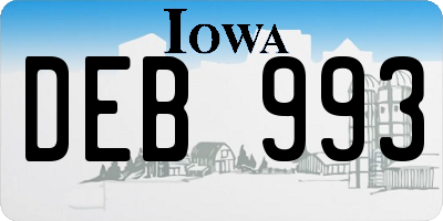 IA license plate DEB993