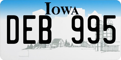 IA license plate DEB995