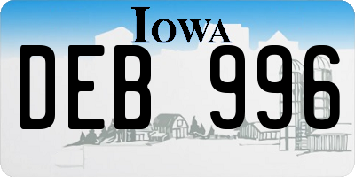 IA license plate DEB996