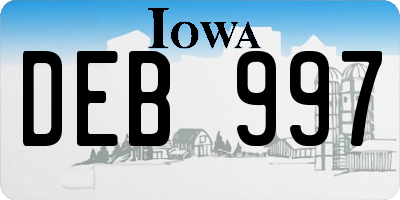 IA license plate DEB997
