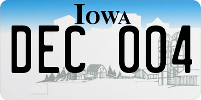 IA license plate DEC004