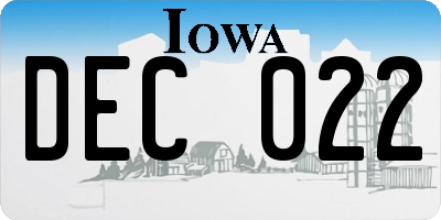 IA license plate DEC022