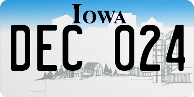 IA license plate DEC024