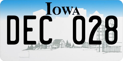 IA license plate DEC028