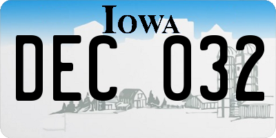 IA license plate DEC032