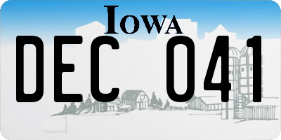 IA license plate DEC041