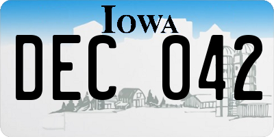 IA license plate DEC042