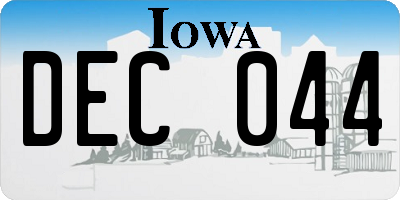 IA license plate DEC044