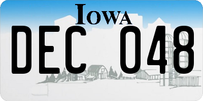 IA license plate DEC048