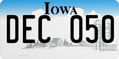 IA license plate DEC050