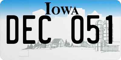 IA license plate DEC051