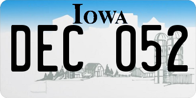 IA license plate DEC052