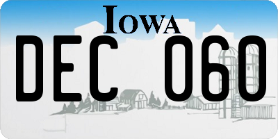 IA license plate DEC060