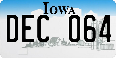 IA license plate DEC064
