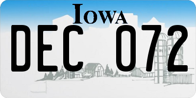 IA license plate DEC072