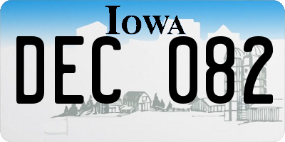 IA license plate DEC082