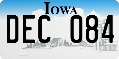 IA license plate DEC084